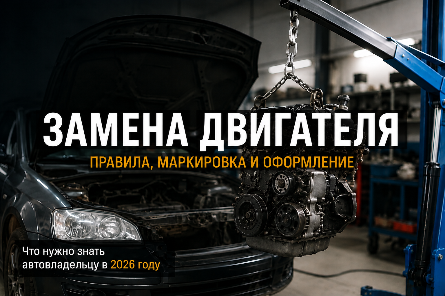 замена двигателя автомобиля